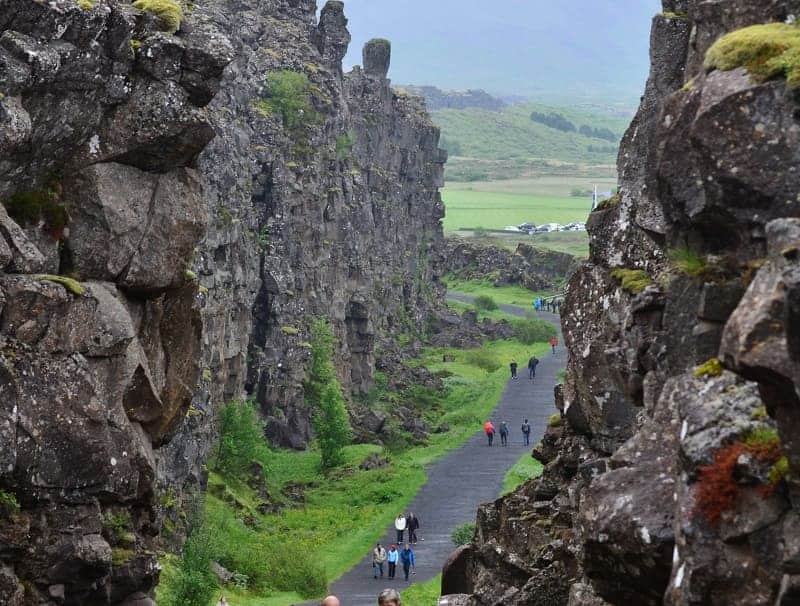 Þingvellir Continental Drift at National Park in Iceland