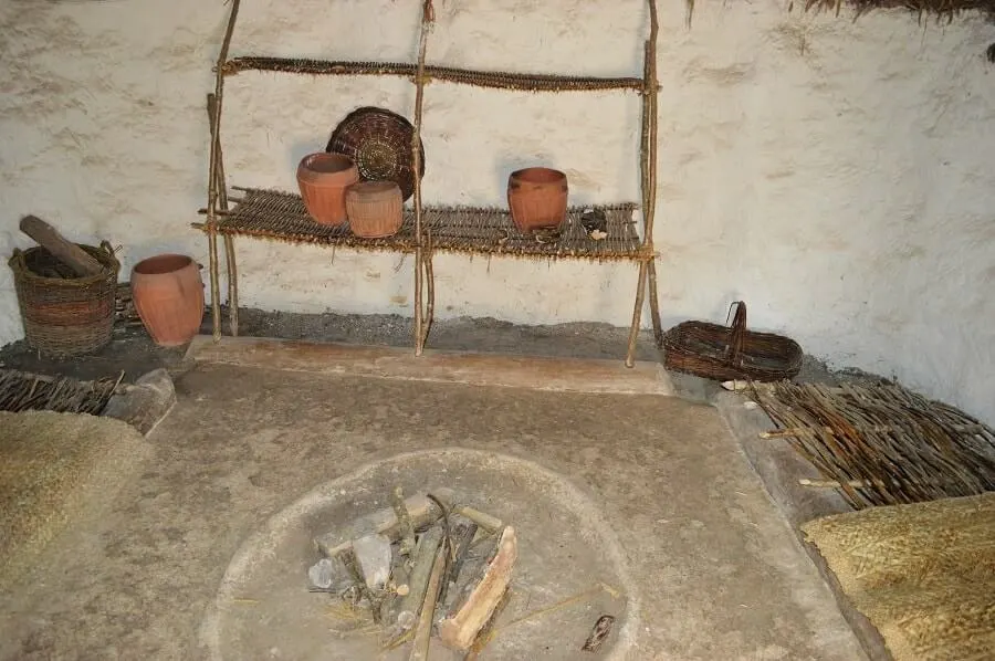 Inside a traditional home at Stonehenge