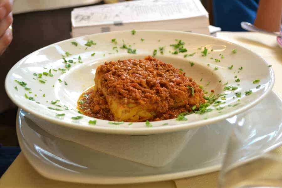 Lasagne at Casa del Vin Santo