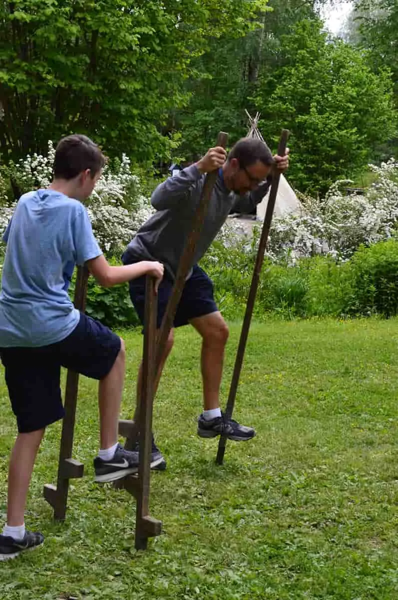 Stilt walking at Norwegian Folk Museum