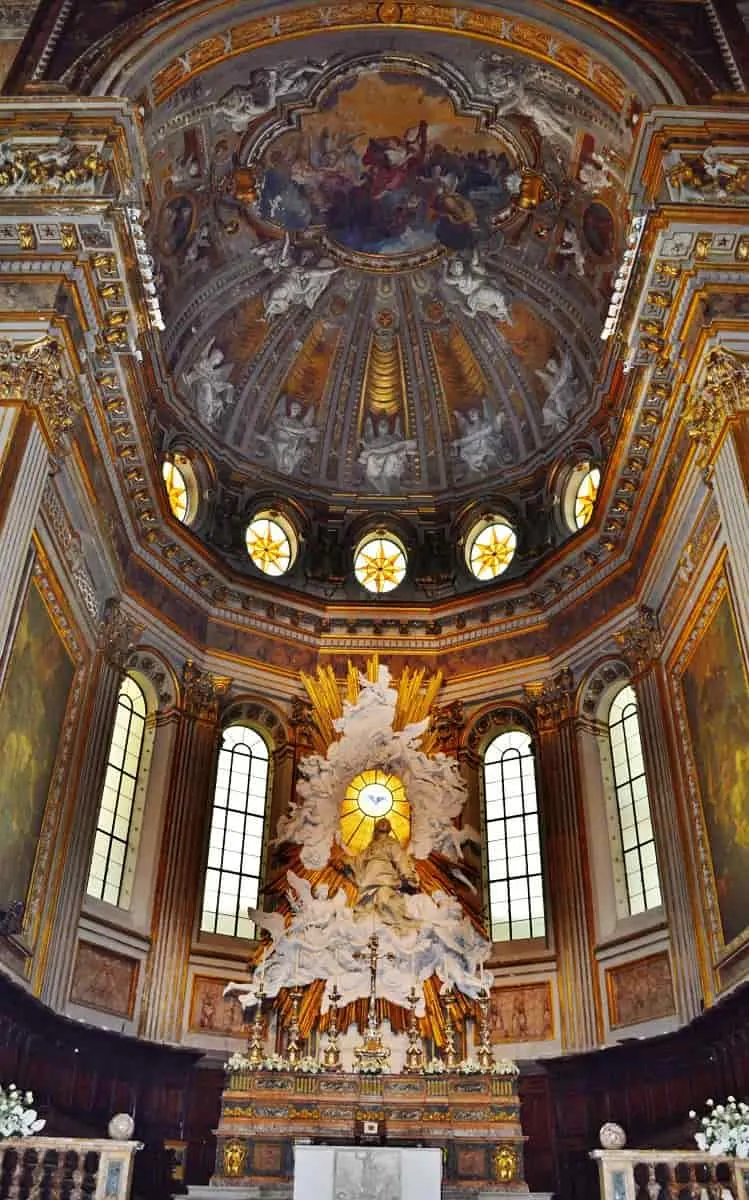 Inside the Duomo in Naples Italy