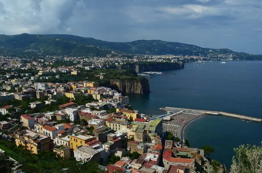 View from Sorrento Italy of Bay of Naples