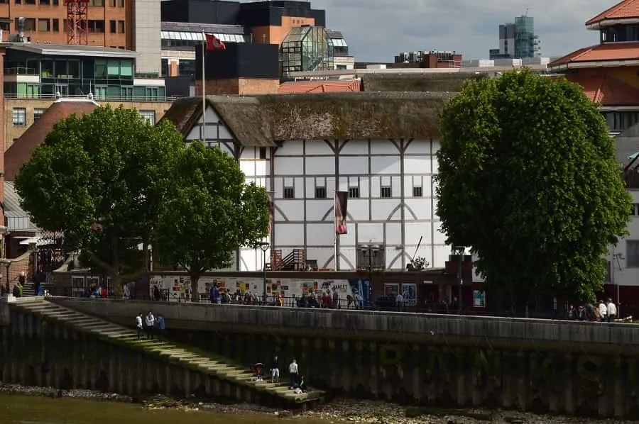 Globe theater along the Thames