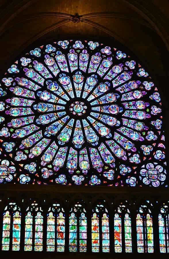Stained Glass Rose Window in Notre Dame