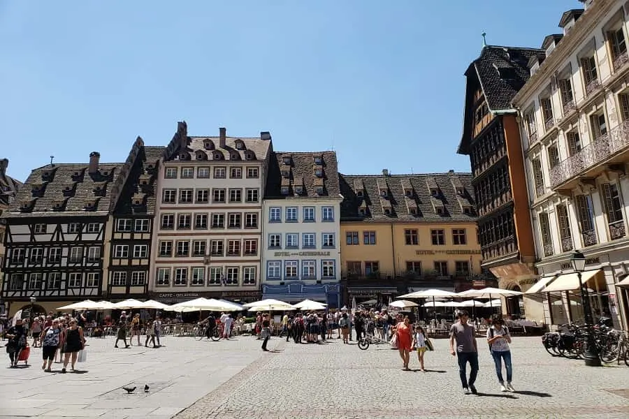 Square infront of Strasbourg's Notre Dame Cathedral