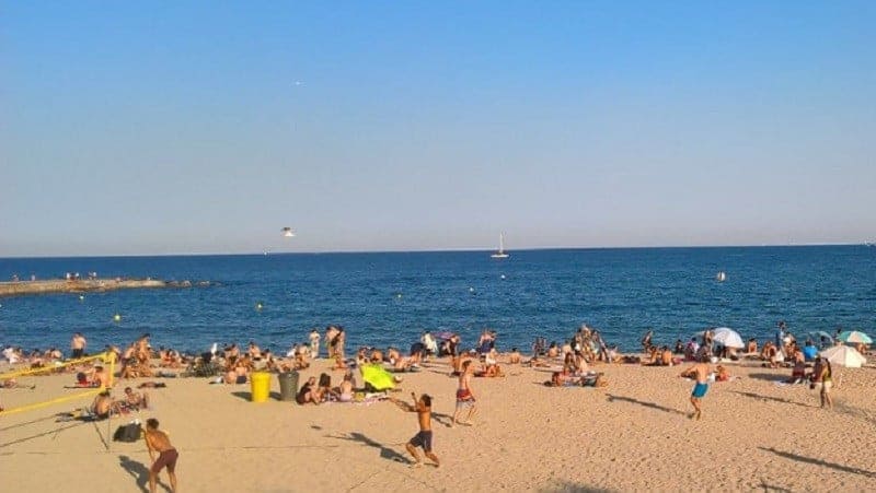 Bogatell Beach in Barcelona