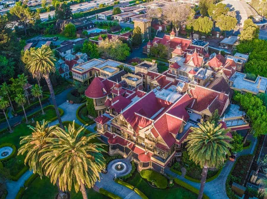 Ariel view of Winchester Mystery House