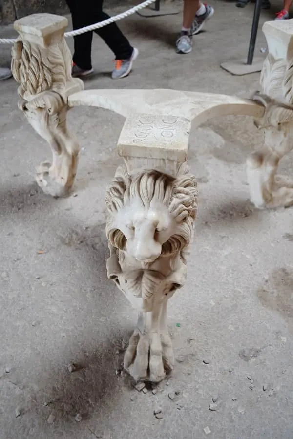 Ancient Lion Table from Pompeii