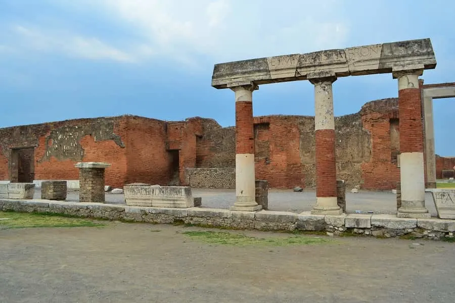 Ancient Pompeii Brick Building Ruins