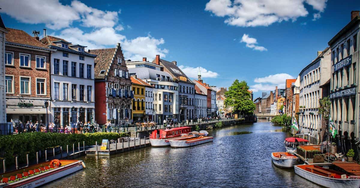 Canal in Ghent Belgium